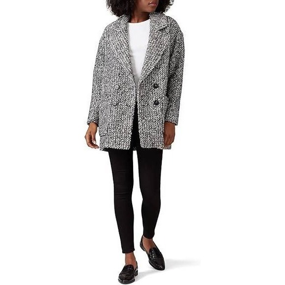 Hatch Jackets & Blazers - HATCH Black White Double Breasted Tweed Old Money Luxury Blazer Coat Size 2